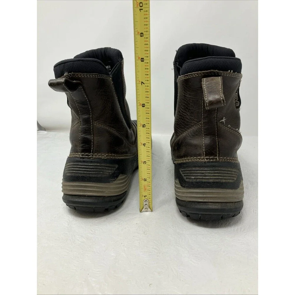 Teva Loge Peak Leather Pull On Insulated WP Winter Snow Boots Mens 11.5 Brown